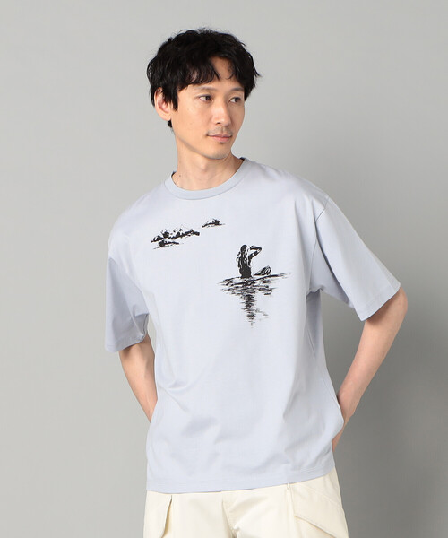 β MEN(ベータメン)の「サーフガールプリント Tシャツ(Tシャツ/カットソー・メンズ・ホワイト/サックスブルー/チャコールグレー・L/M)」の3枚目の写真