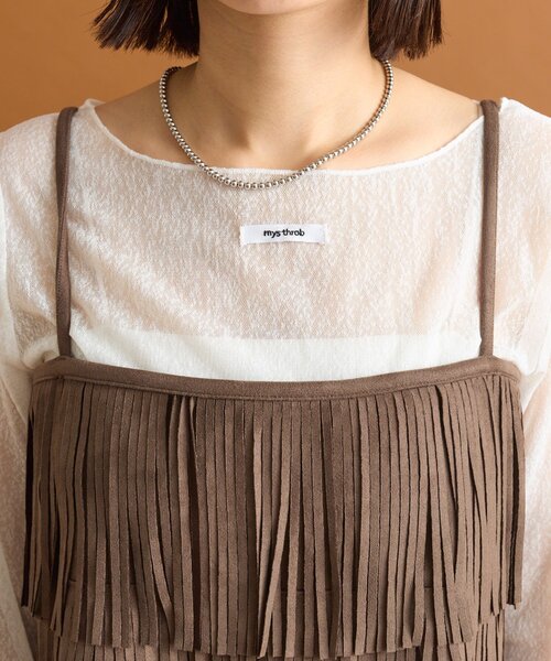 mystic（ミスティック）の「フェイクスウェードフリンジビスチェ（その他トップス・レディース・キャメル/チャコールグレー/ベージュ・FREE）」の22枚目の写真