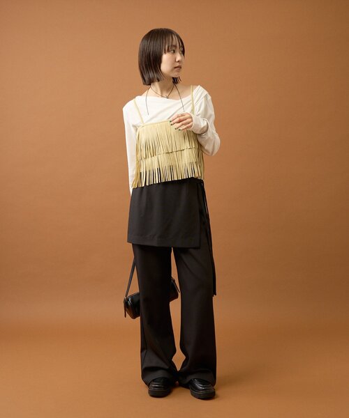 mystic（ミスティック）の「フェイクスウェードフリンジビスチェ（その他トップス・レディース・キャメル/チャコールグレー/ベージュ・FREE）」の16枚目の写真