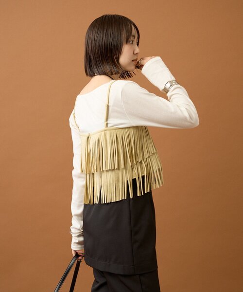 mystic（ミスティック）の「フェイクスウェードフリンジビスチェ（その他トップス・レディース・キャメル/チャコールグレー/ベージュ・FREE）」の12枚目の写真