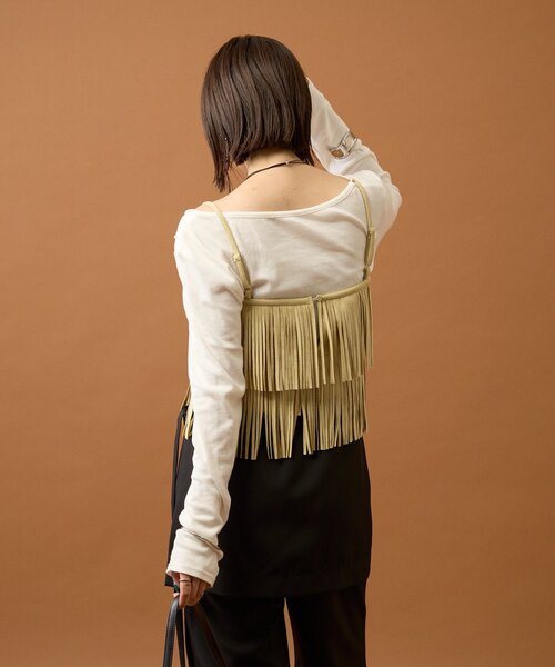 mystic（ミスティック）の「フェイクスウェードフリンジビスチェ（その他トップス・レディース・キャメル/チャコールグレー/ベージュ・FREE）」の11枚目の写真