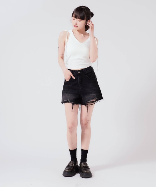 セール】Cotton Damaged Shorts / コットン ダメージ加工