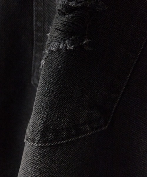 Chick(チック)の「Cotton Damaged Shorts / コットン ダメージ加工ショートパンツ(デニムパンツ・レディース・ブラック/ブルー・M/S)」の21枚目の写真