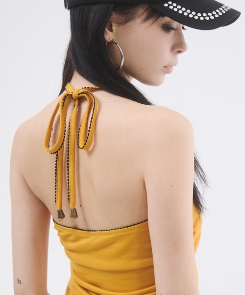 セール】イーグルプリントホルターネックトップス（Tシャツ