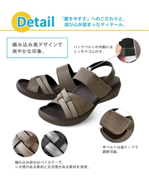 FUNALIVE(ファンアライブ)の「RegettaCanoe CJFW3516a バイカラーローヒールサンダル(サンダル・レディース・ブラック/ゴールド・L/LL/S)」の18枚目の写真