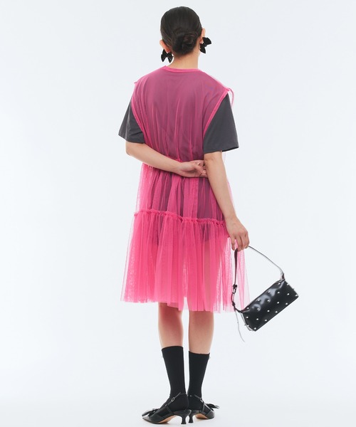 Narcissus（ナルシス）の「フリルレイヤードシアーワンピース（ワンピース・レディース・ブラック/ピンク・FREE）」の5枚目の写真