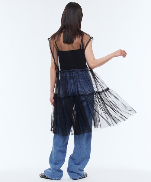 Narcissus（ナルシス）の「フリルレイヤードシアーワンピース（ワンピース・レディース・ブラック/ピンク・FREE）」の7枚目の写真