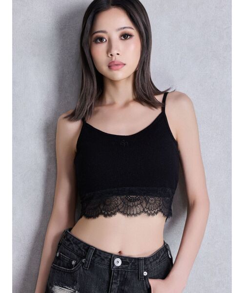 GYDA(ジェイダ)の「GGラメワッフルレースビスチェ(キャミソール・レディース・オフホワイト/ブラック・FREE)」の15枚目の写真