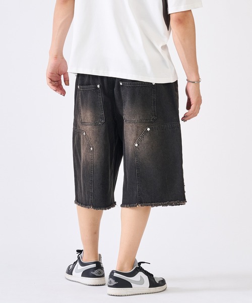 RE730（アールイーセブンサーティー）の「ダブルニーショートパンツ（デニムパンツ・メンズ・ネイビー/ブラック・X-LARGE/LARGE/MEDIUM）」の9枚目の写真