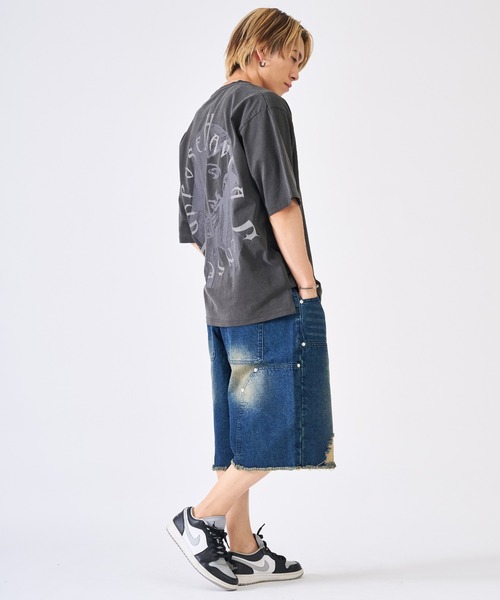 RE730（アールイーセブンサーティー）の「ダブルニーショートパンツ（デニムパンツ・メンズ・ネイビー/ブラック・X-LARGE/LARGE/MEDIUM）」の11枚目の写真