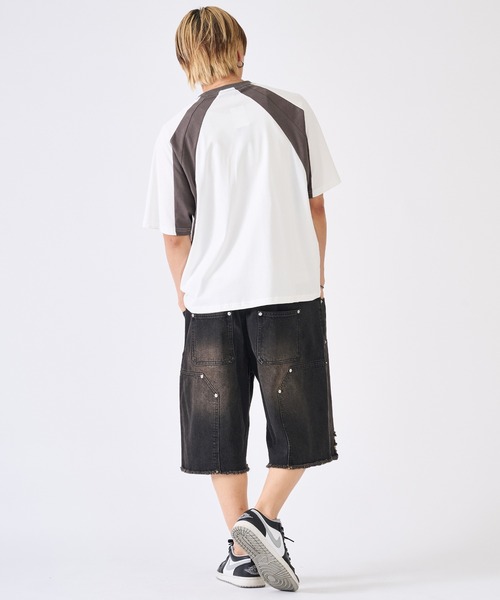 RE730（アールイーセブンサーティー）の「ダブルニーショートパンツ（デニムパンツ・メンズ・ネイビー/ブラック・X-LARGE/LARGE/MEDIUM）」の15枚目の写真