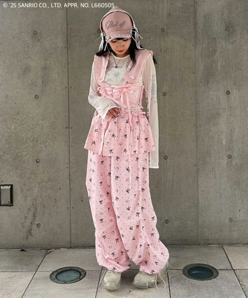Candy Stripper（キャンディストリッパー）の「【HELLO KITTY】RIBBON＆DOT WRAP パンツ（その他パンツ・レディース・アイボリー/ブラック/ピンク・FREE）」の12枚目の写真
