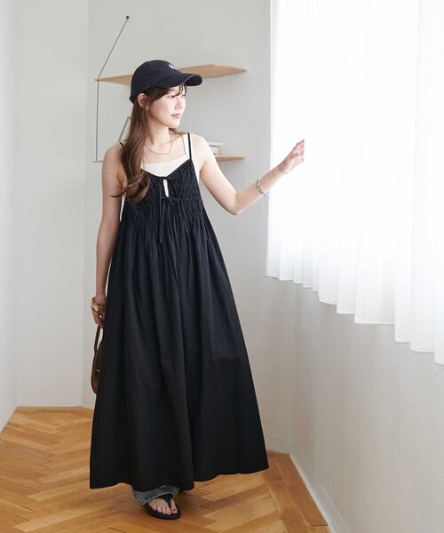 胸シャーリングキャミワンピース（ワンピース）｜DISCOAT（ディス