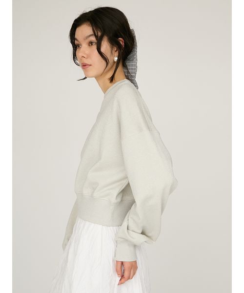 emmi（エミ）の「【ONLINE限定カラー】ラメ裏毛ショートスウェットトップス（スウェット・レディース・ライトグレー/ライトベージュ/ブルー・F）」の9枚目の写真