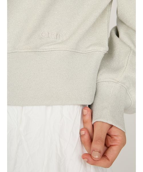 セール】【ONLINE限定カラー】ラメ裏毛ショートスウェットトップス