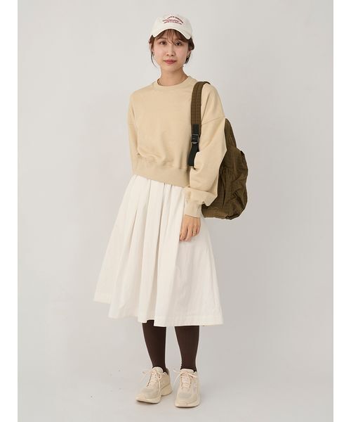 セール】【ONLINE限定カラー】ラメ裏毛ショートスウェットトップス