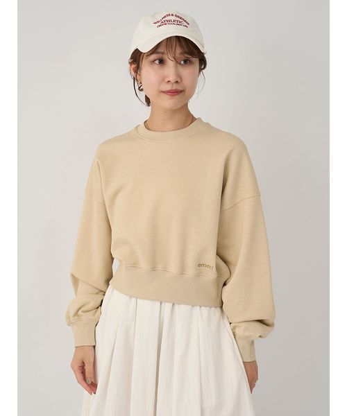 emmi（エミ）の「【ONLINE限定カラー】ラメ裏毛ショートスウェットトップス（スウェット・レディース・ライトグレー/ライトベージュ/ブルー・F）」の21枚目の写真