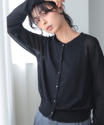 【UVカット&接触冷感】リネンタッチシアーニットカーディガン