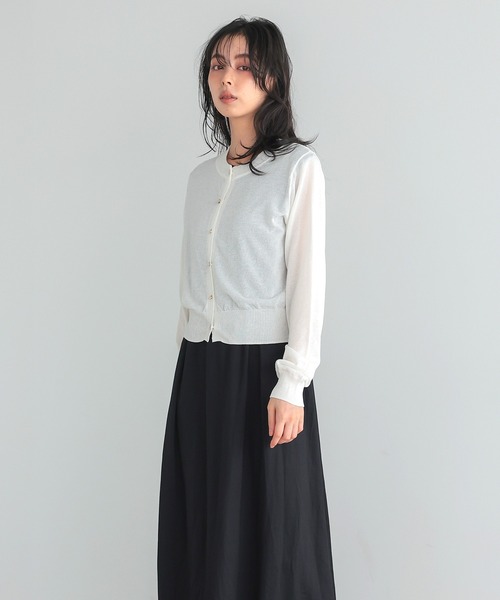 itto...(イット)の「【UVカット&接触冷感】リネンタッチシアーニットカーディガン(カーディガン/ボレロ・レディース・ネイビー/レッド/ブラック/グレー/オフホワイト・M)」の9枚目の写真