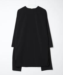 ADORE♡アドーア 膝丈ワンピース　袖フレア チュニック 黒 古着 ウールシルクダブルクロスワンピース | ADORE（アドーア