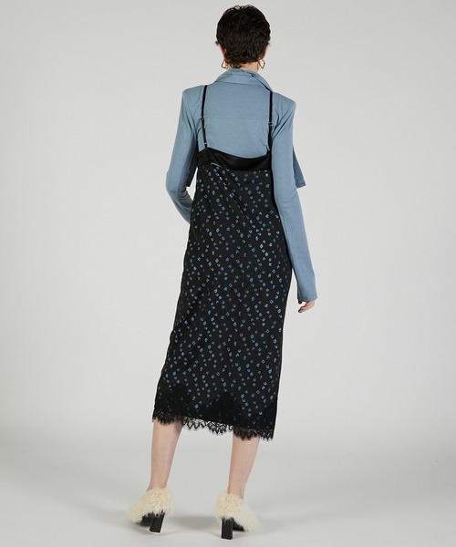 PRANK PROJECT（プランクプロジェクト）の「レースレイヤードキャミワンピース / Lace Layered Camisole Dress（ワンピース・レディース・ブラック/マルチ・36/38）」の5枚目の写真