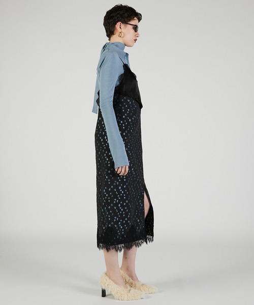 PRANK PROJECT（プランクプロジェクト）の「レースレイヤードキャミワンピース / Lace Layered Camisole Dress（ワンピース・レディース・ブラック/マルチ・36/38）」の6枚目の写真