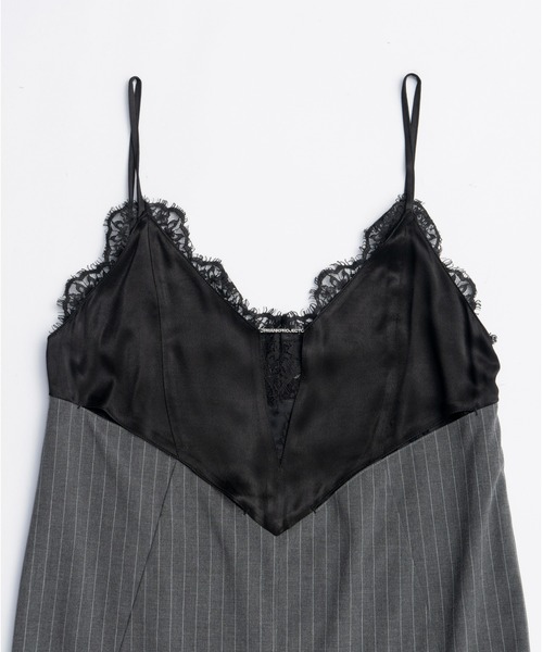 PRANK PROJECT キャミワンピース ブラウン ブラック レースレイヤードキャミワンピース / Lace Layered Camisole
