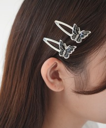 Port（ポート）の「【 Port / ポート 】 モノトーン バタフライ ヘアクリップ ( 2個セット ) #（バレッタ/ヘアクリップ）」