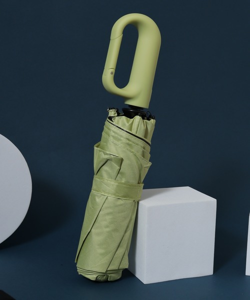 FUNALIVE（ファンアライブ）の「ワンプッシュ開閉 完全遮光 カラビナハンドル 折り畳み傘 日傘 /ユニセックス 晴雨兼用 UVカット 軽量 コンパクト（折りたたみ傘・メンズ・グレー/ライトブルー/ライトグリーン/クリーム/ブラック・F）」の5枚目の写真