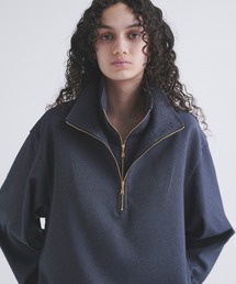 CULLNI(Nj)Faux Denim Layered Stand Collar Pullover(̑gbvX)
