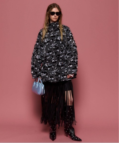 25AW PRE-ORDER】Vegan Leather Fringe Wrap Skirt/ヴィーガン