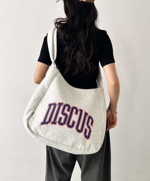 DISCUS(ディスカス)の「DISCUS/ディスカス スウェット ショルダーバッグ/ロゴプリント(ショルダーバッグ・レディース・杢グレー・FREE)」の1枚目の写真