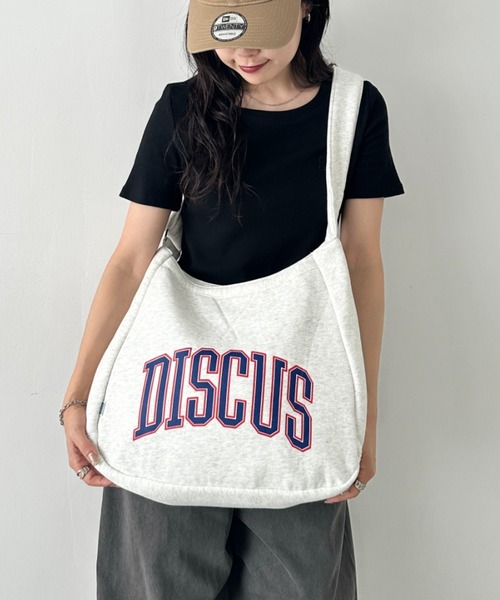 DISCUS(ディスカス)の「DISCUS/ディスカス スウェット ショルダーバッグ/ロゴプリント(ショルダーバッグ・レディース・杢グレー・FREE)」の2枚目の写真
