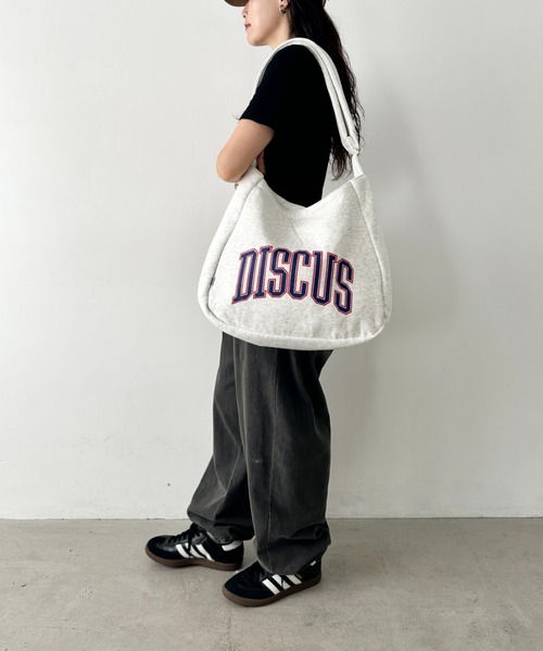 DISCUS(ディスカス)の「DISCUS/ディスカス スウェット ショルダーバッグ/ロゴプリント(ショルダーバッグ・レディース・杢グレー・FREE)」の9枚目の写真