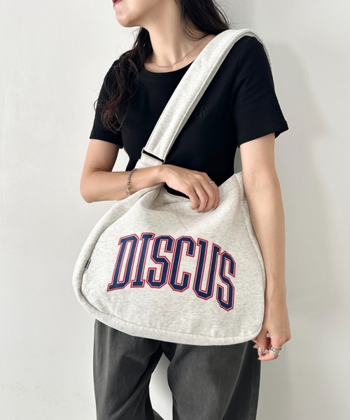 DISCUS(ディスカス)の「DISCUS/ディスカス スウェット ショルダーバッグ/ロゴプリント(ショルダーバッグ・レディース・杢グレー・FREE)」の4枚目の写真
