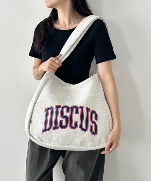 DISCUS(ディスカス)の「DISCUS/ディスカス スウェット ショルダーバッグ/ロゴプリント(ショルダーバッグ・レディース・杢グレー・FREE)」の3枚目の写真