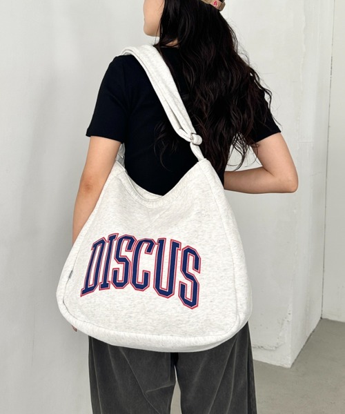 DISCUS(ディスカス)の「DISCUS/ディスカス スウェット ショルダーバッグ/ロゴプリント(ショルダーバッグ・レディース・杢グレー・FREE)」の5枚目の写真
