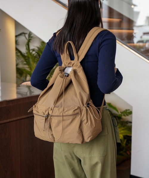 aimoha（アイモハ）の「【B.A.G.】リュック（バックパック/リュック・レディース・オフホワイト/グリーン/ブラック/ベージュ・FREE）」の3枚目の写真