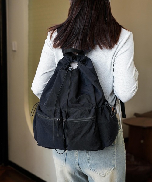 aimoha（アイモハ）の「【B.A.G.】リュック（バックパック/リュック・レディース・オフホワイト/グリーン/ブラック/ベージュ・FREE）」の2枚目の写真