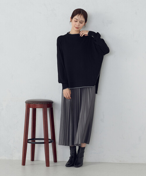 COMME CA ISM（コムサイズム）の「エンボス加工プリーツスカート（スカート・レディース・チャコール/グレイッシュベージュ/モカ・LARGE/MEDIUM/SMALL）」の4枚目の写真