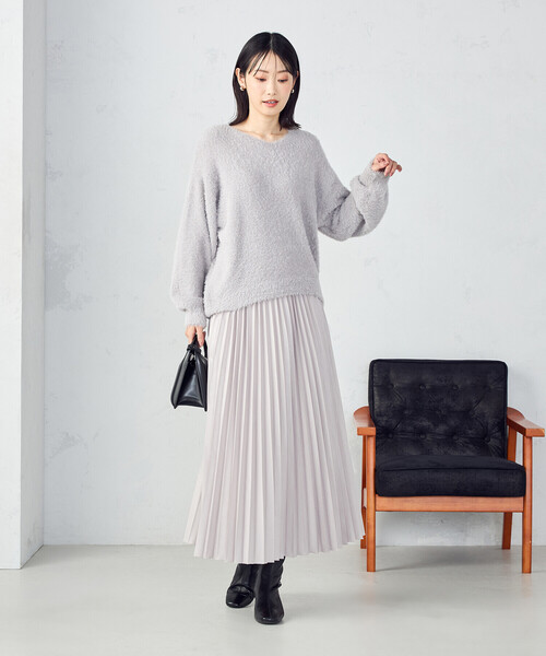 COMME CA ISM（コムサイズム）の「エンボス加工プリーツスカート（スカート・レディース・チャコール/グレイッシュベージュ/モカ・LARGE/MEDIUM/SMALL）」の13枚目の写真