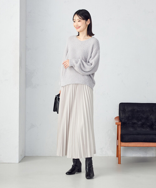 COMME CA ISM（コムサイズム）の「エンボス加工プリーツスカート（スカート・レディース・チャコール/グレイッシュベージュ/モカ・LARGE/MEDIUM/SMALL）」の14枚目の写真