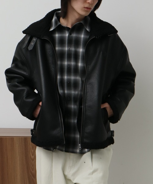 U.S. POLO ASSN.(ユーエスポロアッスン)の「【U.S. POLO ASSN./ユーエスポロアッスン】 B3 ムートン ジャケット(ブルゾン・メンズ・ブラック/ブラウン・S/M/XL/L)」の11枚目の写真