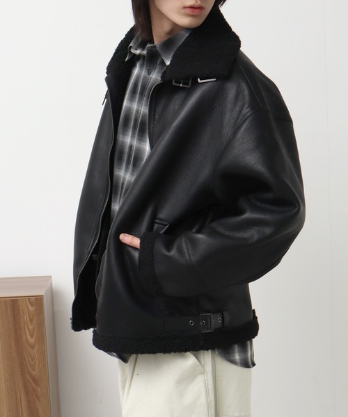 U.S. POLO ASSN.(ユーエスポロアッスン)の「【U.S. POLO ASSN./ユーエスポロアッスン】 B3 ムートン ジャケット(ブルゾン・メンズ・ブラック/ブラウン・S/M/XL/L)」の12枚目の写真