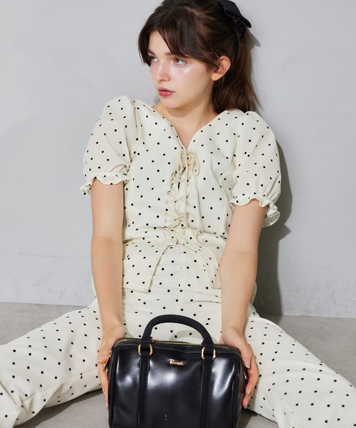 Seemi. byNICECLAUP（ シーミーバイナイスクラップ）の「【Seemi.】ベロアドットパンツ（その他パンツ・レディース・ブラック系その他/ホワイト系その他・SMALL/MEDIUM）」の9枚目の写真