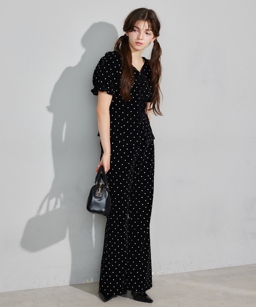 Seemi. byNICECLAUP（ シーミーバイナイスクラップ）の「【Seemi.】ベロアドットパンツ（その他パンツ・レディース・ブラック系その他/ホワイト系その他・SMALL/MEDIUM）」の10枚目の写真