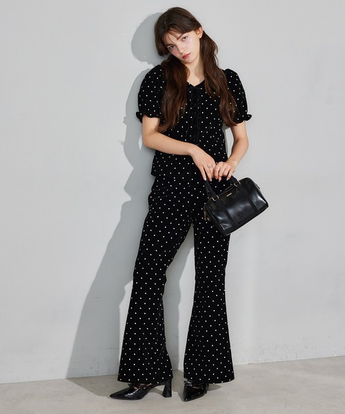 Seemi. byNICECLAUP（ シーミーバイナイスクラップ）の「【Seemi.】ベロアドットパンツ（その他パンツ・レディース・ブラック系その他/ホワイト系その他・SMALL/MEDIUM）」の11枚目の写真