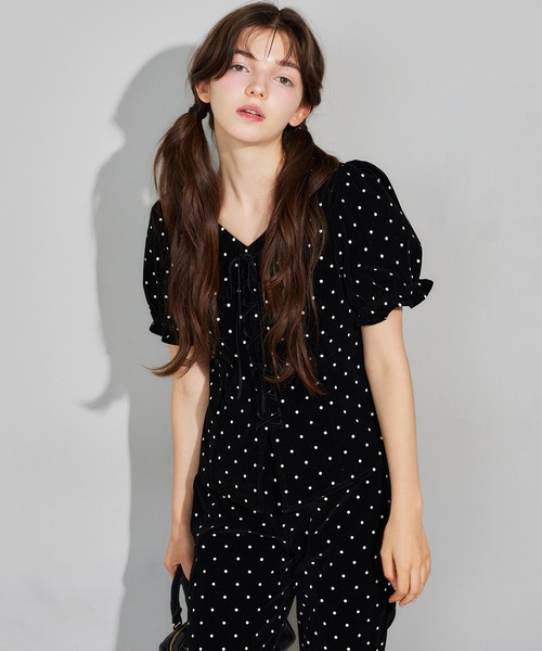 Seemi. byNICECLAUP（ シーミーバイナイスクラップ）の「【Seemi.】ベロアドットパンツ（その他パンツ・レディース・ブラック系その他/ホワイト系その他・SMALL/MEDIUM）」の13枚目の写真