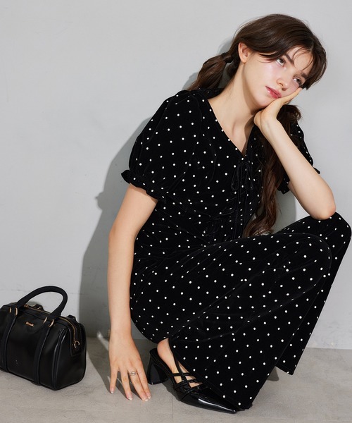 Seemi. byNICECLAUP（ シーミーバイナイスクラップ）の「【Seemi.】ベロアドットパンツ（その他パンツ・レディース・ブラック系その他/ホワイト系その他・SMALL/MEDIUM）」の14枚目の写真