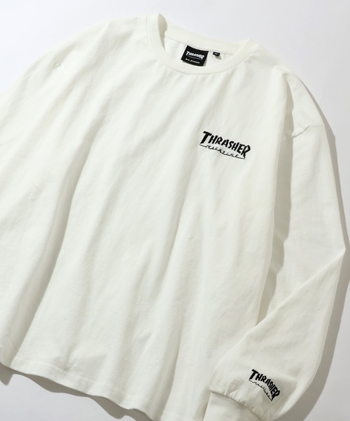 THRASHER(スラッシャー)の「【THRASHER/スラッシャー】ワンポイント刺繍ロゴ ロングスリーブTシャツ(Tシャツ/カットソー・メンズ・ブラック/アッシュグレー/ダークパープル/ホワイト・M/L/XL)」の5枚目の写真
